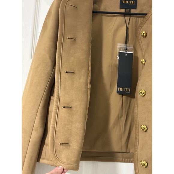 Women's jacket Camel / Tan Jacket Gold Buttons – Size XS – New with Tags - Picture 5 of 11